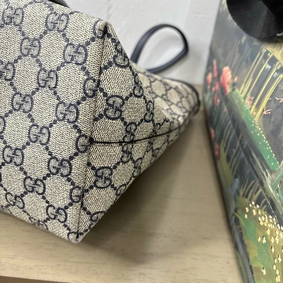 Gucci GG Supreme Monogram Textured Calfskin Web Medium Ophidia Shopping Tote - Picture 11 of 16